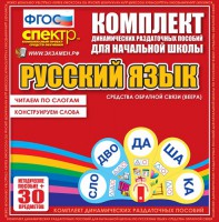 Динамические раздаточные пособия. Русский язык (веера). Читаем по слогам (слоги из двух букв). Конструируем слова (слоги из двух и трех букв). - fgospostavki.ru - Калуга