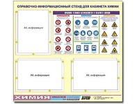 Стенд информационный "Правила техники безопасности в кабинете химии" (75х70, 3 кармана) - fgospostavki.ru - Калуга