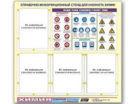 Стенд информационный "Правила техники безопасности в кабинете химии" (80х75, 4 кармана) - fgospostavki.ru - Калуга