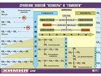 Таблица демонстрационная "Сравнение понятий изомер и гомолог" (винил 100x140) - fgospostavki.ru - Калуга