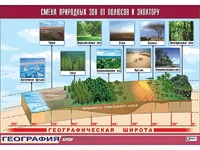 Таблица демонстрационная "Смена природных зон от полюсов к экватору" (винил 70*100) - fgospostavki.ru - Калуга
