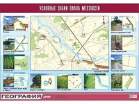 Таблица демонстрационная "Условные знаки плана местности" (винил 100*140) - fgospostavki.ru - Калуга