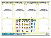 Стенд информационный "Правила техники безопасности в кабинете физики" (80х110, 6 карманов) - fgospostavki.ru - Калуга