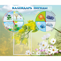 Стенд "Календарь погоды" с 2 карманами - fgospostavki.ru - Калуга