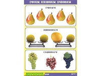 Таблица демонстрационная "Считаем, взвешиваем, сравниваем" (винил 70x100) - fgospostavki.ru - Калуга