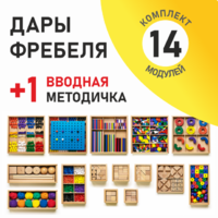 Игровой набор Дары Фребеля 14 модулей с методическим пособием (1 книга) - fgospostavki.ru - Калуга