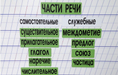 Набор магнитных карточек "Части речи" (фон зелёный) - fgospostavki.ru - Калуга