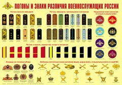 Плакат "Погоны и знаки различия военнослужащих России" - fgospostavki.ru - Калуга