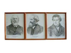 Портреты выдающихся физиков (деревянная рамка, под стеклом) - fgospostavki.ru - Калуга