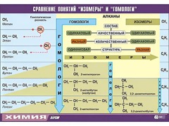 Таблица демонстрационная "Сравнение понятий изомер и гомолог" (винил 70x100) - fgospostavki.ru - Калуга