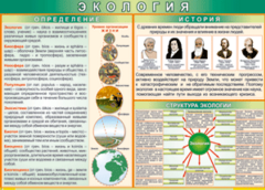 Таблица "Экология. Определения и история" (100х140 сантиметров, винил) - fgospostavki.ru - Калуга
