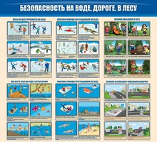 Стенд "Безопасность на воде, дороге, в лесу" - fgospostavki.ru - Калуга