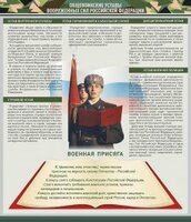 Стенд "Уставы. Закон военной службы. Военная присяга" - fgospostavki.ru - Калуга