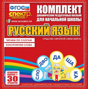Динамические раздаточные пособия. Русский язык (веера). Читаем по слогам (слоги из двух букв). Конструируем слова (слоги из двух и трех букв). - fgospostavki.ru - Калуга