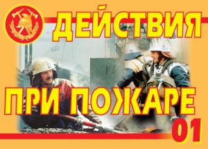 Комплект плакатов "Действия при пожаре" - fgospostavki.ru - Калуга