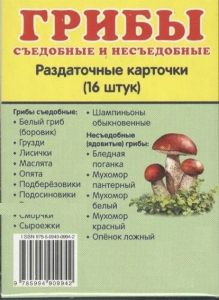 Раздаточные карточки "Грибы съедобные и не съедобные" - fgospostavki.ru - Калуга