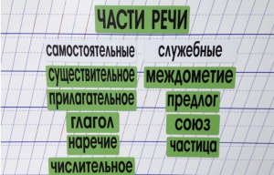 Набор магнитных карточек "Части речи" (фон зелёный) - fgospostavki.ru - Калуга