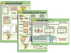Комплект таблиц "Технология. Обработка бумаги и картона-1" (8 таблиц, А1, ламинированные, с раздаточным материалом) - fgospostavki.ru - Калуга