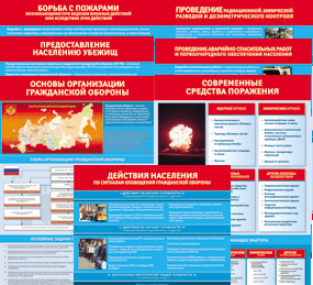 Комплект таблиц "Основы гражданской обороны (МЧС РФ)" 13 штук. - fgospostavki.ru - Калуга