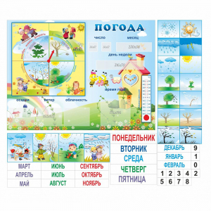 Стенд "Погода" с карманами для вставок - fgospostavki.ru - Калуга