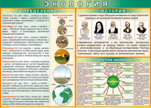 Таблица "Экология. Определения и история" (100х140 сантиметров, винил) - fgospostavki.ru - Калуга