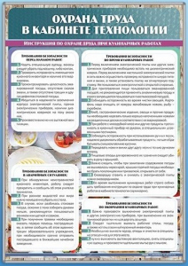 Стенд "Охрана труда в кабинете технологии" - fgospostavki.ru - Калуга