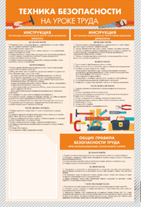 Стенд-уголок "Техника безопасности на уроках труда" - fgospostavki.ru - Калуга