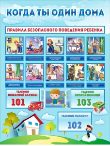 Стенд "Когда ты один дома" - fgospostavki.ru - Калуга