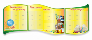 Стенд "Начальная школа" резной из 3-х частей - fgospostavki.ru - Калуга