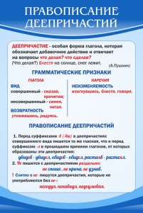 Стенд "Правописание деепричастий" - fgospostavki.ru - Калуга