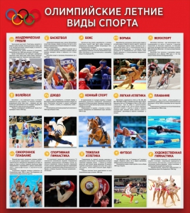Стенд "Олимпийские летние виды спорта" - fgospostavki.ru - Калуга