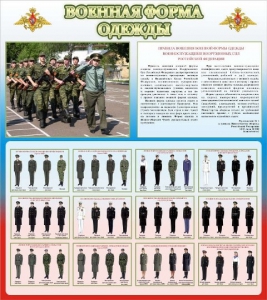 Стенд "Военная форма одежды (герб РФ) " - fgospostavki.ru - Калуга