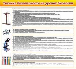 Стенд "Техника безопасности на уроках биологии" Вариант 2 - fgospostavki.ru - Калуга