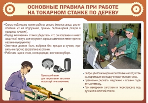 Стенд "Основные правила при работе на токарном станке по дереву" - fgospostavki.ru - Калуга