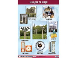 Таблица демонстрационная "Наблюдение за погодой" (винил 70*100) - fgospostavki.ru - Калуга