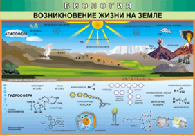 Таблица "Возникновение жизни на земле" (100х140 сантиметров, винил) - fgospostavki.ru - Калуга