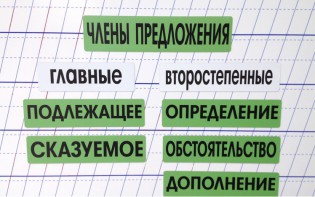 Набор магнитных карточек "Члены предложения" (фон зелёный) - fgospostavki.ru - Калуга