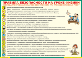 Таблица "Правила безопасности на уроке физики" (100х140 сантиметров, винил) - fgospostavki.ru - Калуга