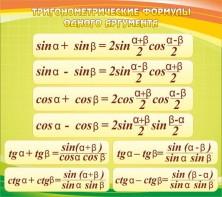 Стенд "Тригонометрические формулы" - fgospostavki.ru - Калуга