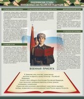 Стенд "Уставы. Закон военной службы. Военная присяга" - fgospostavki.ru - Калуга
